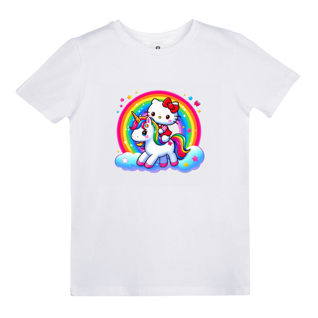 Hello Kitty Unicorn Baskılı Çocuk T-shirt