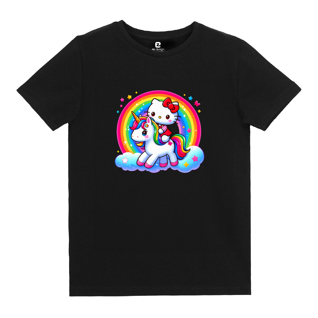 Hello Kitty Unicorn Baskılı Çocuk T-shirt