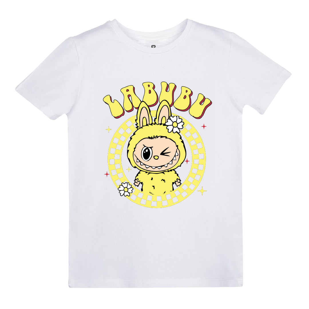 Labubu (Sarı) Baskılı Kız Çocuk T-shirt