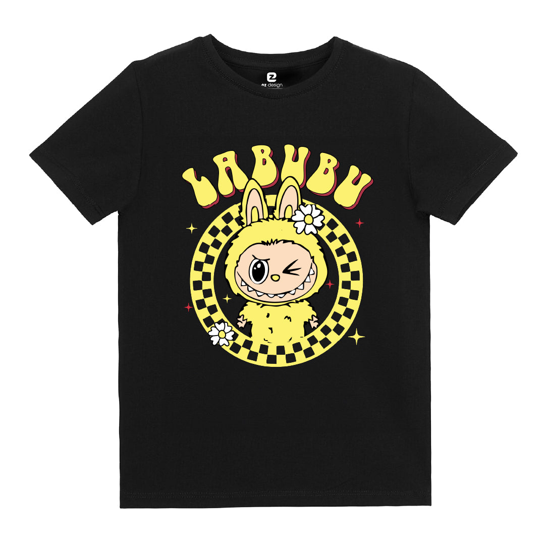 Labubu (Sarı) Baskılı Kız Çocuk T-shirt