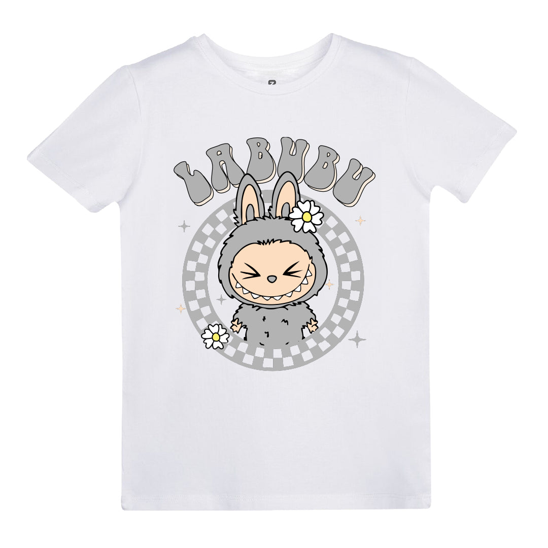 Labubu (Gri) Baskılı Kız Çocuk T-shirt