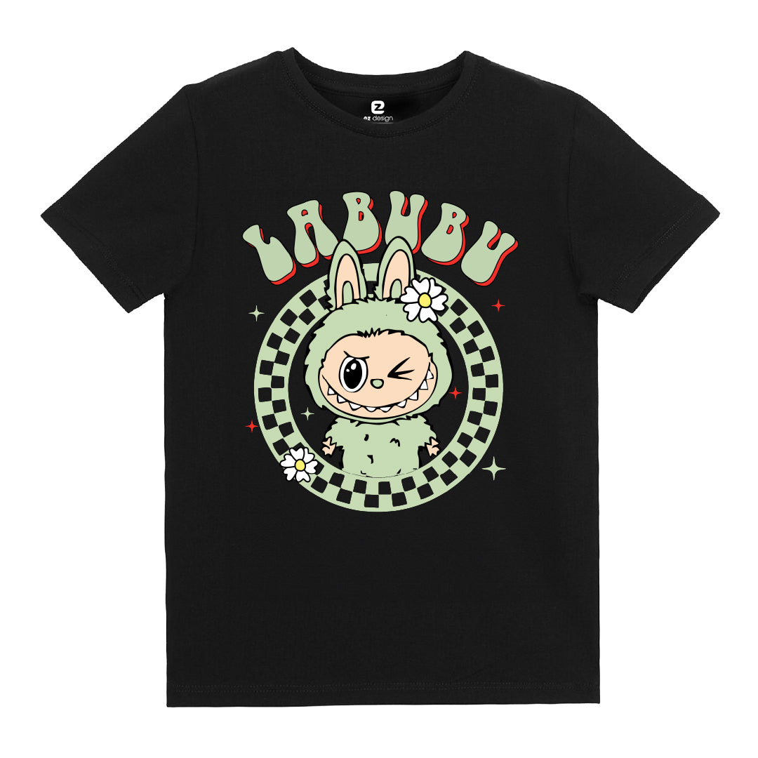 Labubu (Yeşil) Baskılı Kız Çocuk T-shirt