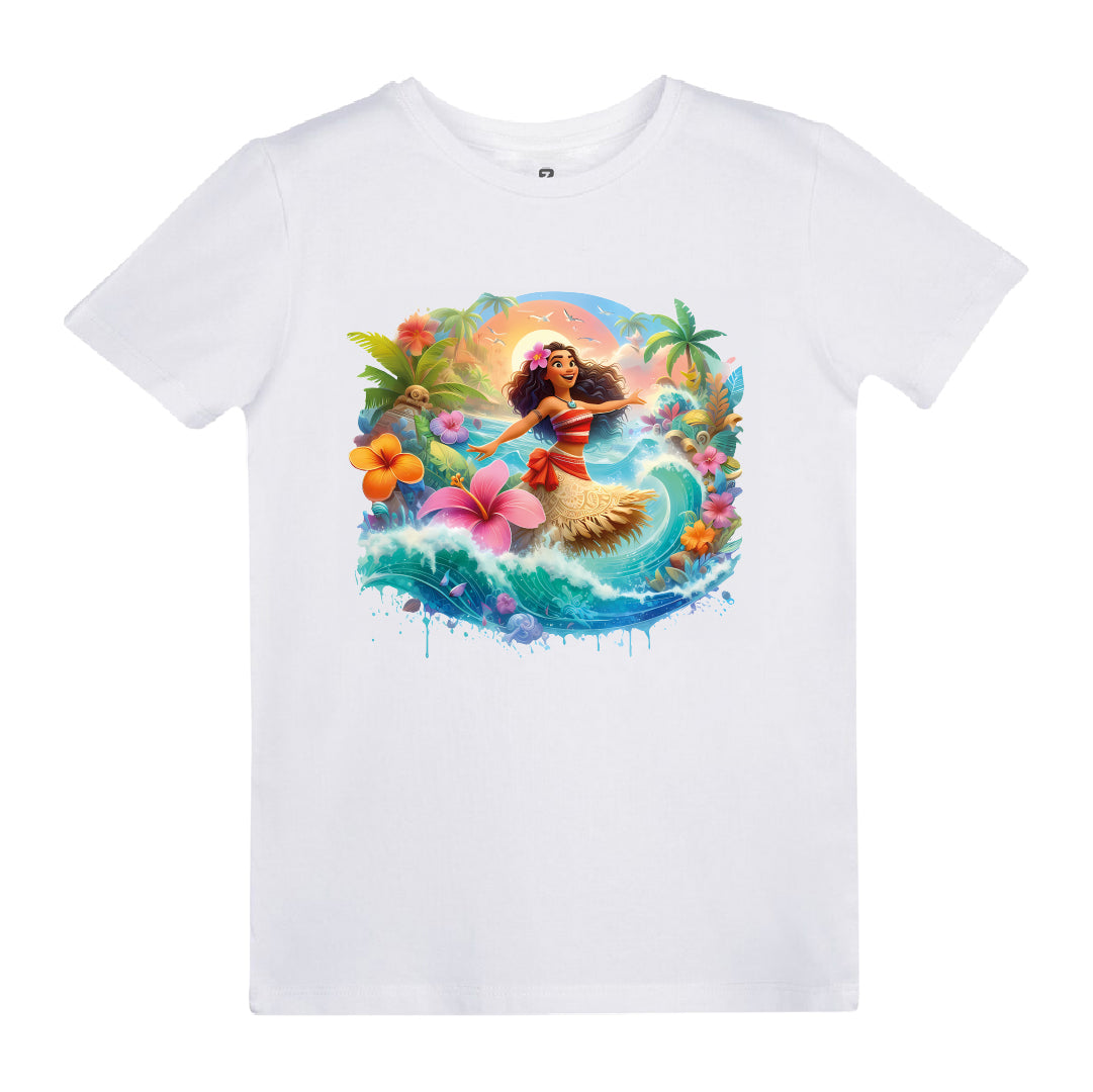 Moana Baskılı Kız Çocuk T-shirt