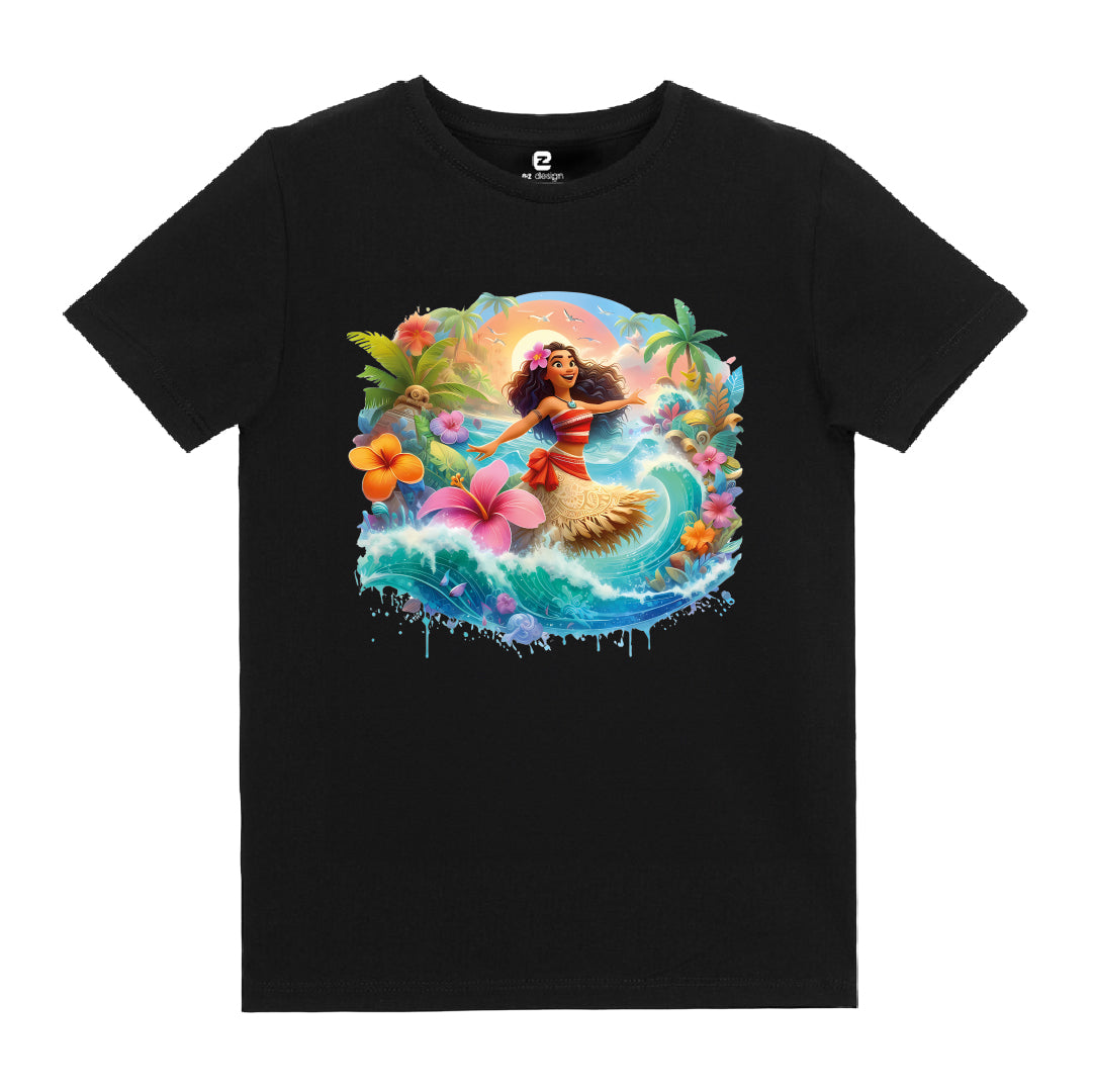 Moana Baskılı Kız Çocuk T-shirt