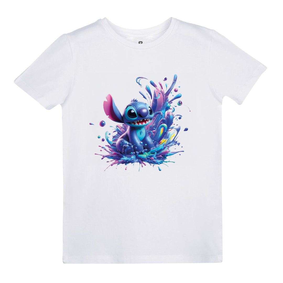 Stitch Splash Baskılı Çocuk T-shirt