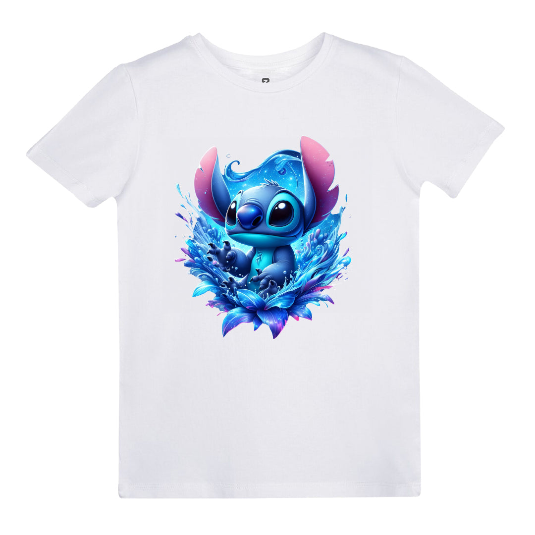 Stitch BlueSplash Baskılı Çocuk T-shirt