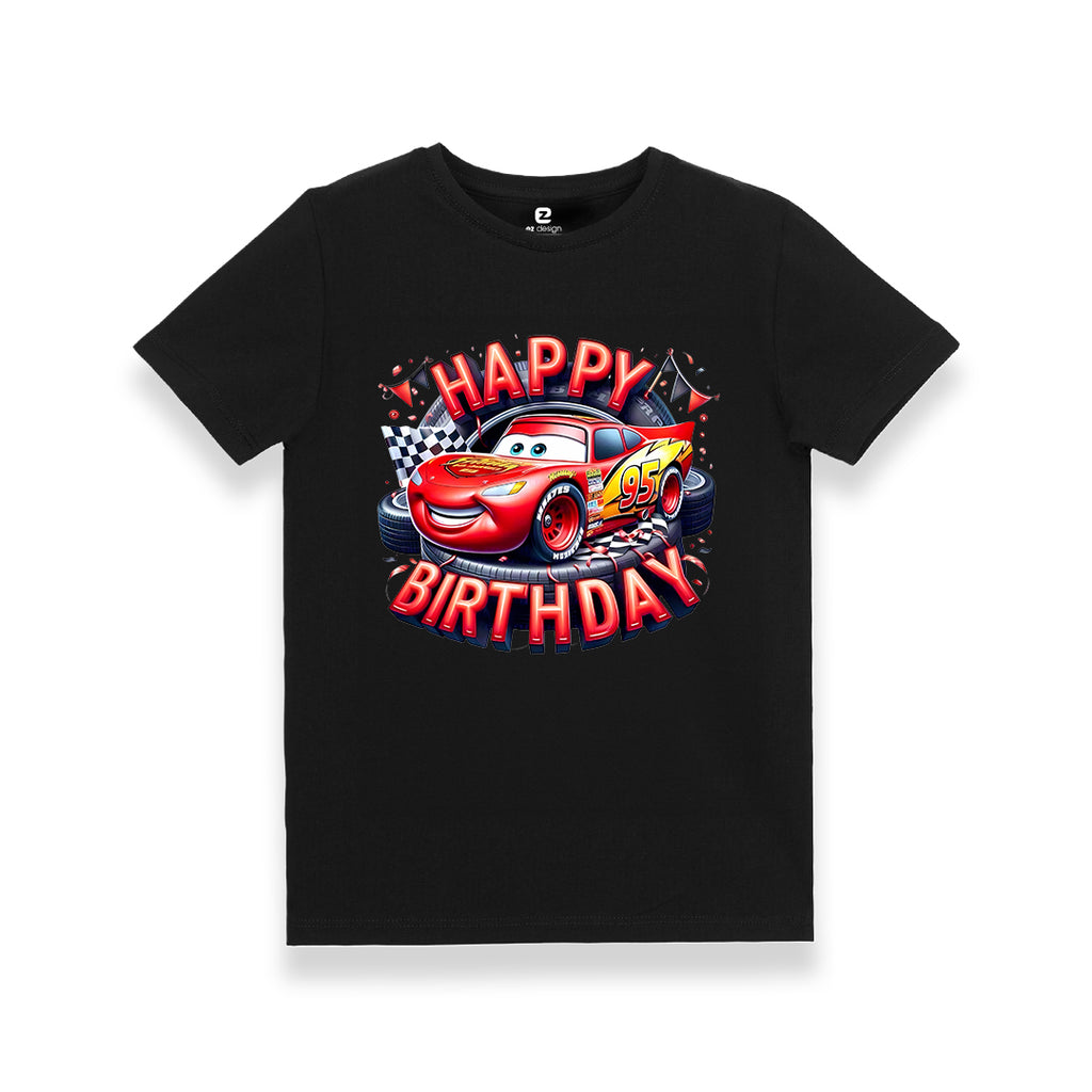 Cars Şimşek McQueen Doğum Günü T-shirt – Happy Birthday Baskılı Erkek Çocuk T-shirt
