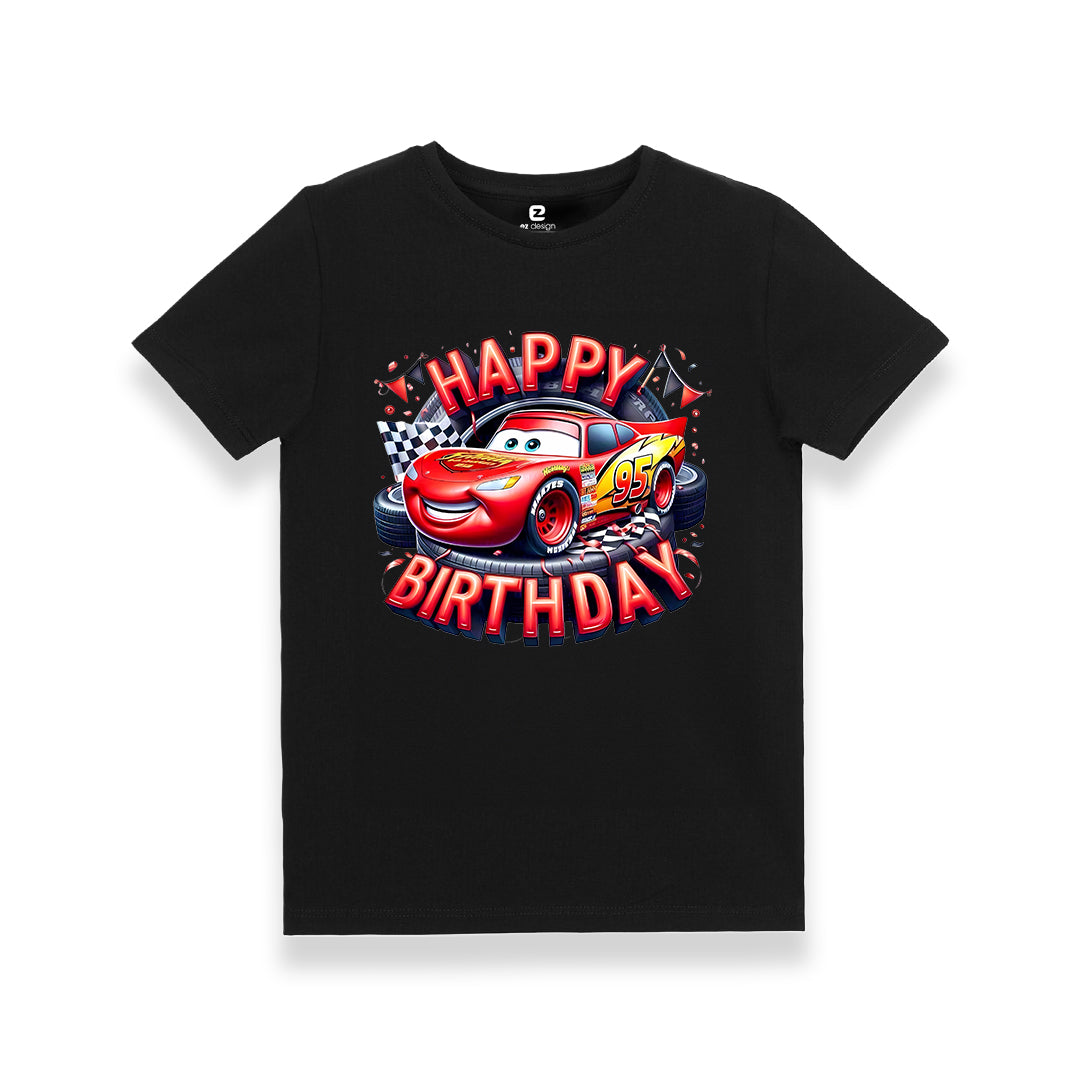 Cars Şimşek McQueen Doğum Günü T-shirt – Happy Birthday Baskılı Erkek Çocuk T-shirt