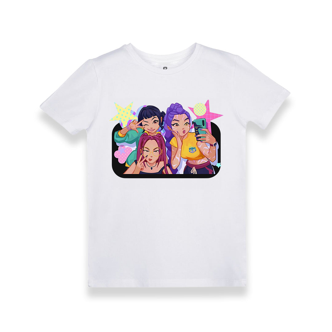 K-pop Huntrix Baskılı Kız Çocuk T-shirt