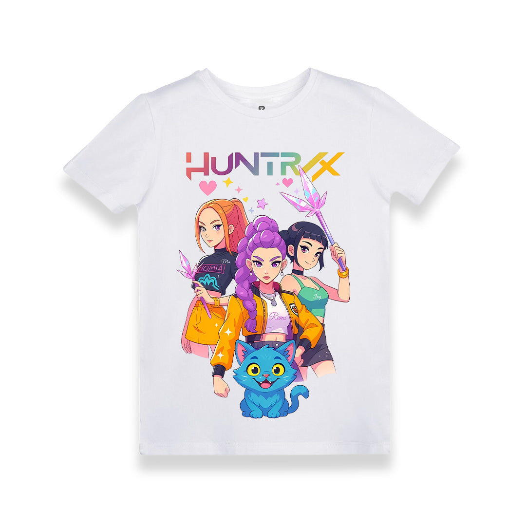 K-pop Huntrix Baskılı Kız Çocuk T-shirt