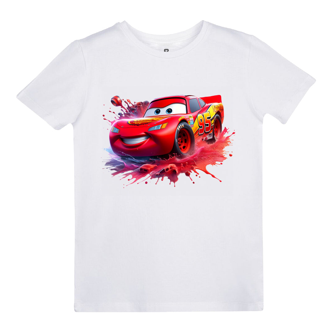Cars Şimşek McQueen Splash Baskılı Çocuk T-shirt