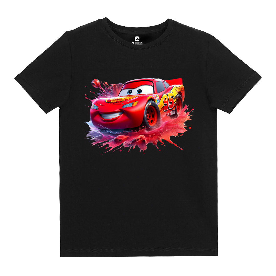 Cars Şimşek McQueen Splash Baskılı Çocuk T-shirt