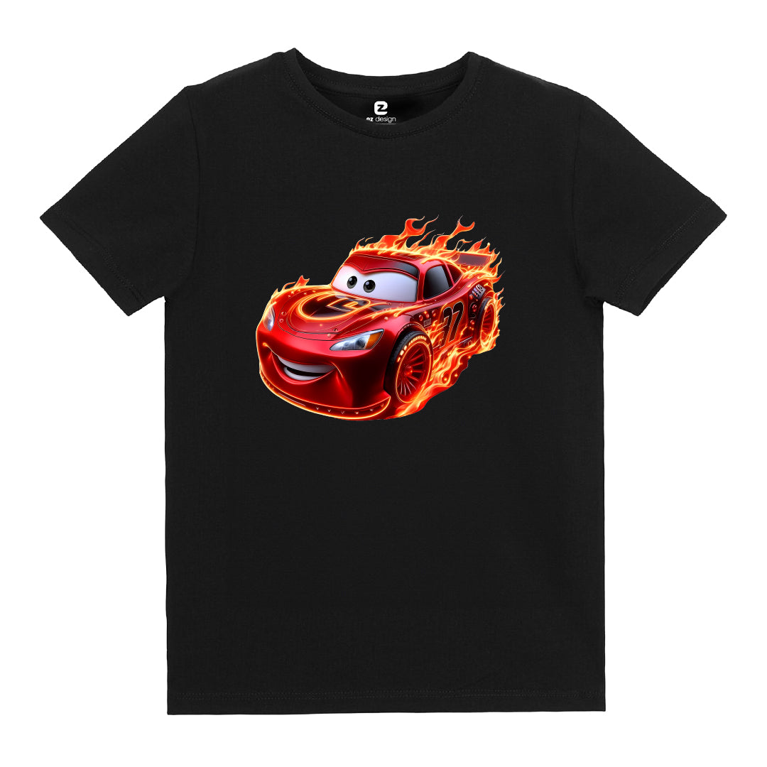 Cars Şimşek McQueen Fire Baskılı Çocuk T-shirt