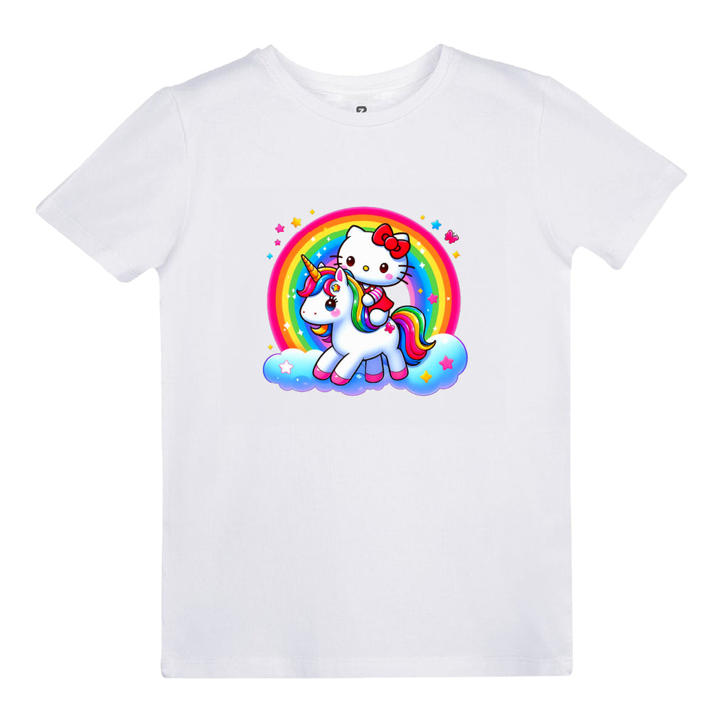 Hello Kitty Unicorn Baskılı Çocuk T-shirt
