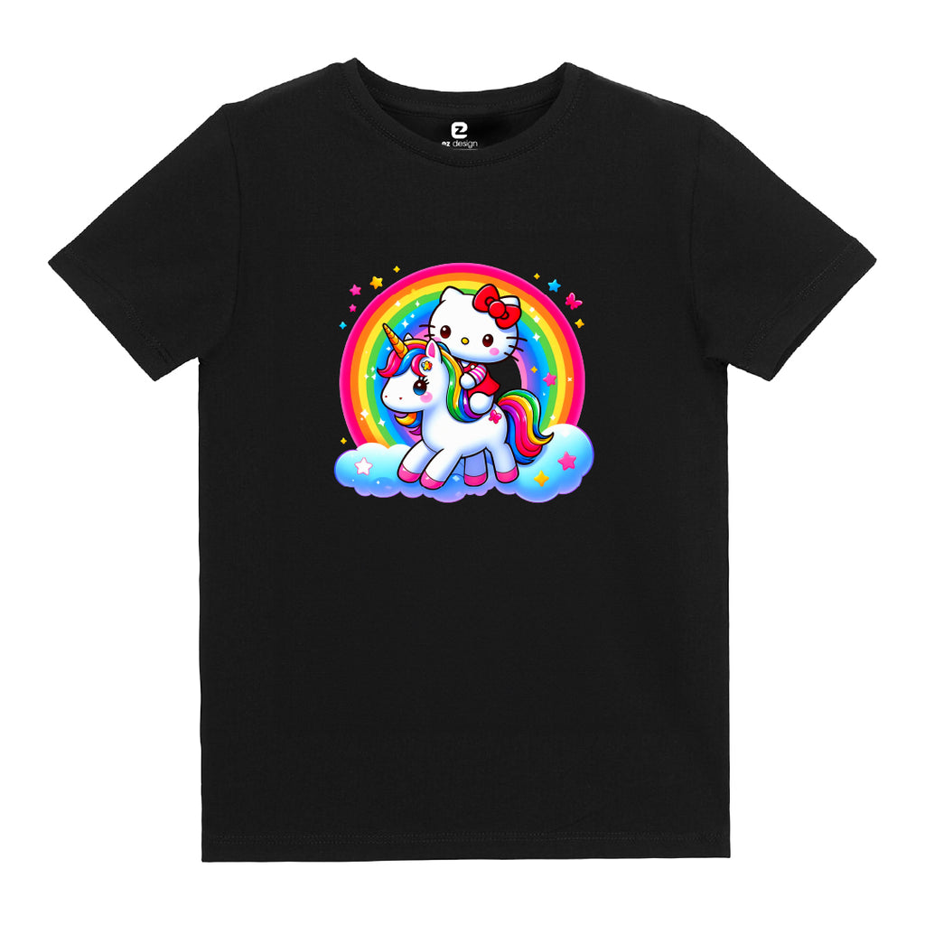 Hello Kitty Unicorn Baskılı Çocuk T-shirt