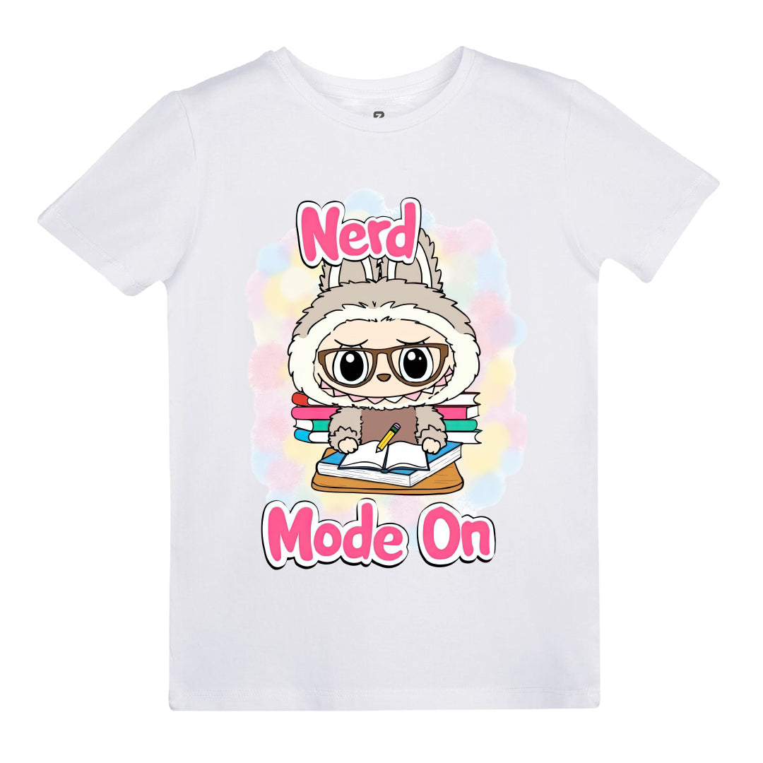 Labubu Nerd Mode On Baskılı Kız Çocuk T-shirt