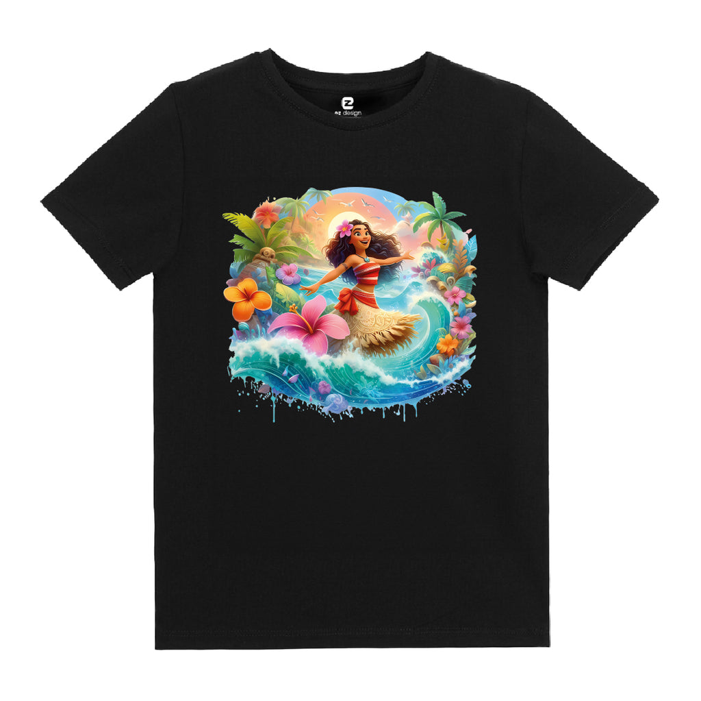Moana Baskılı Kız Çocuk T-shirt