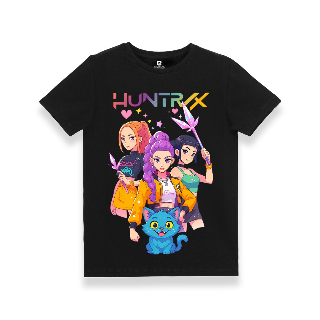 K-pop Huntrix Baskılı Kız Çocuk T-shirt